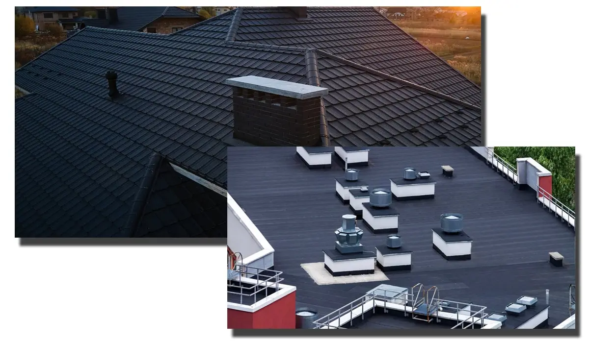 Ceramic shingles for roofing for commercial properties.