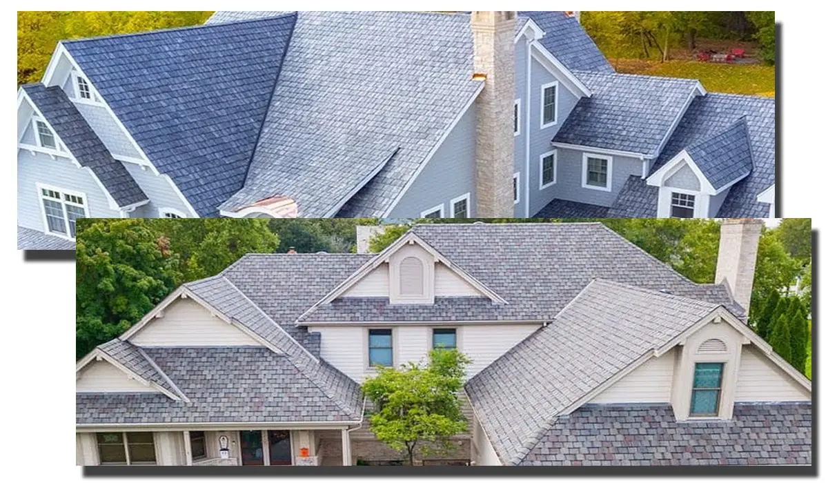 Large homes with roofing made from roof shingles. Quality installation with roofing warranties.