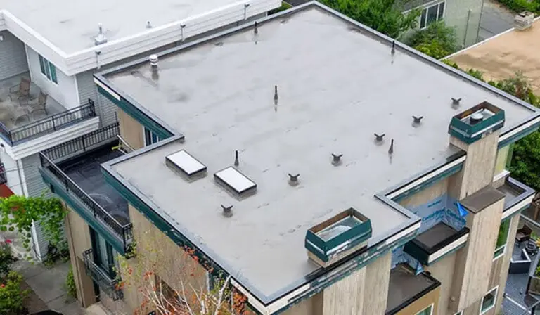 Commercial flat roofing.